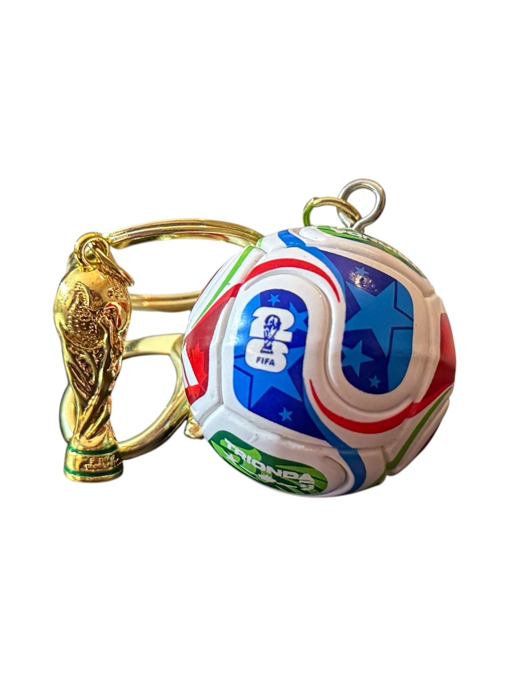 FIFA World Cup Soccer Ball & Trophy Keychain - Multicolor